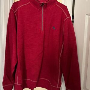 Men's Red Half-Zip Sweater